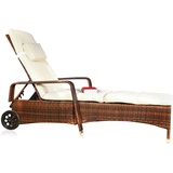 Gartenliege Sonnenliege Relaxliege Rattan Polyrattan Liege Braun Rattanliege