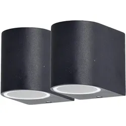 2er Set Außen Strahler Fernbedienung Haus Wand Lampen dimmbar im Set inklusive RGB LED Leuchtmittel