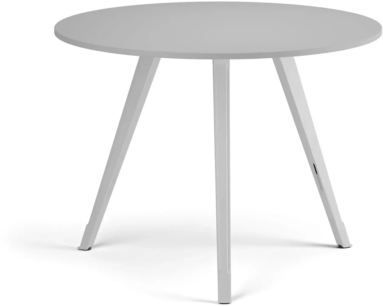 Couchtisch PRIMO ZEN, Durchmesser 100 cm, weißes Metallgestell, grau