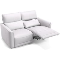 Sofanella 2-Sitzer Leder Gala, Relaxsofa, Designsofa, Designer Couch, Italienisches Sofa, 2er Sofa weiß