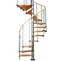 DOLLE Spindeltreppe Oslo Ø 140 cm Metallelemente Grau 12 Stufen Buche FSC®