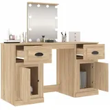 vidaXL vidaXL, Schminktisch mit Led-leuchten Sonoma-eiche 130x50x132,5 cm
