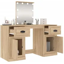 vidaXL vidaXL, Schminktisch mit Led-leuchten Sonoma-eiche 130x50x132,5 cm