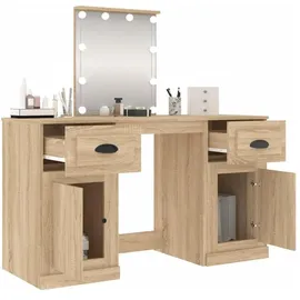 vidaXL vidaXL, Schminktisch mit Led-leuchten Sonoma-eiche 130x50x132,5 cm