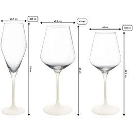 Villeroy & Boch Manufacture Rock Blanc Wein- und Sektgläser Set 0,26 l 12-tlg.