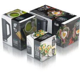Arendo - Wasserkocher mit Toaster und Eierkocher SET Edelstahl Grau Wasserkocher 1,5L 40° - 100°C, Toaster 4 Scheiben LED-Display 6 Bräunungsgrade