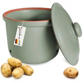 RÖMERTOPF Römertopf Frische-Topf MAXI PLUS - Kartoffeln Aufbewahrung 5,5 Liter, (Frischetopf & Deckel) grün