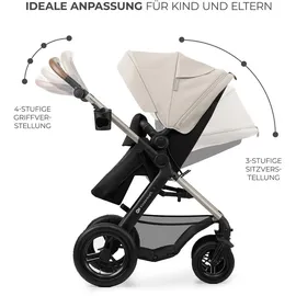 Kinderkraft MOOV 2 4-in-1 AIR Kombikinderwagen, Moonlight Grey, Kinderwagen 2 in 1