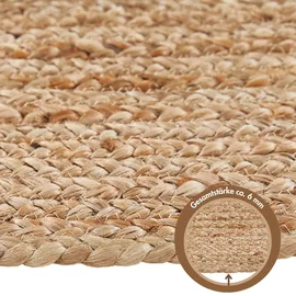 -luxor- living Teppich LUXOR LIVING "Salo", beige (natur), B:60cm H:6mm L:90cm, Jute, Teppiche, Teppich, Juteteppich, handgeflochten, 100% Naturfaser, Wohnzimmer