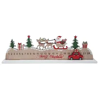Weihnachten Advent Kalender Holz Countdown Tafel Santa Schlitten Und Auto Marker