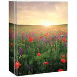 Banjado XXL Medizinschrank Abschliessbar 35x46x15cm Arzneischrank Weiß Aus Metall Mit Motiv Sommerfeld