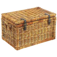 Kobolo Truhenbank Rattan Braun 70 x 45 x 40 cm