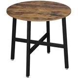 Kleiner Küchentisch Storm - Esstisch Küche - Rund - Esszimmertisch - 80 x 75 cm - 2 bis 4 Personen - Braun / Schwarz - Braun