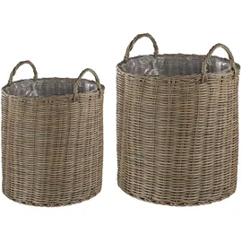 Beliani Blumenkorb 50 x 48 x 41 cm Braun