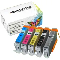 Ampertec 5 Kompatible Tinten ersetzt Canon CLI-551XL Multipack KCMY