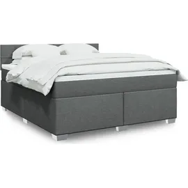 vidaXL Boxspringbett 180 x 200 cm Dunkelgrau