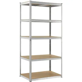 Juskys Lagerregal Basic 200 x 100 x 60 cm - Silber