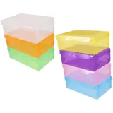 SAFIGLE 7 Stück Teiliges Stapelbare Kunststoff schuhboxen mit Transparentem Deckel Verschleißfest Kratzschutz Praktische Aufbewahrung für Sneaker und Alltagsschuhe Platzsparend Farbig