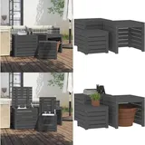 Vidaxl - 3-tlg. Gartenbox-Set Grau Massivholz Kiefer - Gartenbox - Holz Gartenmöbel - Kiefernwood Möbel - Gartenorganisation - Außendeko - Home &