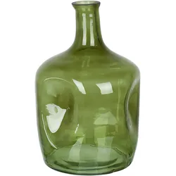 Blumenvase KERALA handgefertigt Glas 30 cm Olivgrün