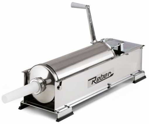 Professioneller manueller Wurstfüller Reber 8973 N INOX - 2 Geschwindigkeiten mit Gehäuse - Füllmenge 10 Kg