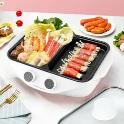 Royalstar Multikocher Elektrische Hot Pot Electric Cooker Hot Pot 800ml+Bratpfanne 200ml