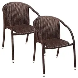 Garden Pleasure Gartenstühle mit Armlehnen Riga coffee, 2 St.