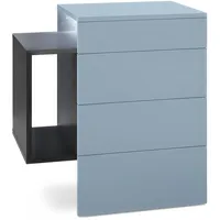 Vladon Nachttisch, Pastellblau, Holzwerkstoff, 60x63x36 cm, Schlafzimmer, Nachttische