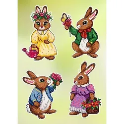 buttinette Stramin-Aufhänger "Osterhasen", 4er-Set
