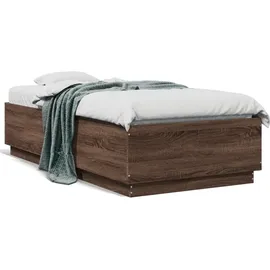 vidaXL Bettgestell mit LED Braun Eichen-Optik 90x190 cm Holzwerkstoff