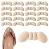 Qaestuan 10 Paar Fersenpolster Schuhe, Fersenschutz Fersenkissen, Selbstklebende Fersenkissen Gegen Rutschen & Blasen, für Männer Frauen, Fersenhalter Heel Protector Pads für Große Schuhe(Hautfarben)