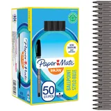 Paper Mate InkJoy 100ST Kugelschreiber Stifte Set | mittlere Spitze (1,0 mm) | Schwarz | 50 Stück | Schulsachen