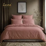 LAVEA Bettwäsche Set Jasmin Rosa 200 x 220 cm + 2 x 80 x 80 cm