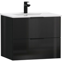 welltime Waschtisch »Athen Badezimmerschrank mit Softclose Funktion WC Bad«, schwarz