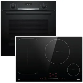 Bosch Backofen AutoPilot + Flex-Induktionskochfeld Booster 77cm