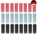 MIJOMA 24-tlg Set Haftwickler Klettwickler - Selbsthaftende Haarwickler für schöne Locken - Hair Rollers in Mintgrün, Rosa, Schwarz - Hitzefreies Lockenstyling in Friseurqualität (Ø 20mm)