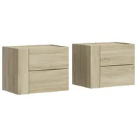 VidaXL Wand-Nachttische 2 Stk. Sonoma-Eiche 45x30x35 cm