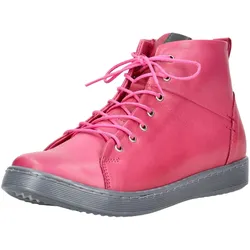 Schnürstiefelette ANDREA CONTI "Andrea Conti Stiefelette Leder", Damen, Gr. 37, pink, Leder, casual, Schuhe