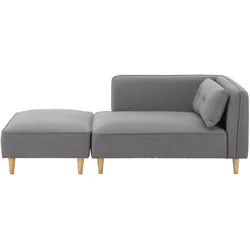 Modulsofa Fanny Dunkelgrau Leinenoptik mit Hocker