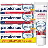 Parodontax Complete Protection Zahnpasta mit Fluorid, 4x75ml, hilft Zahnfleischbluten zu reduzieren und vorzubeugen