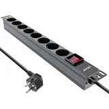 InLine Steckdosenleiste 8-fach 2 m Schwarz 1 St.