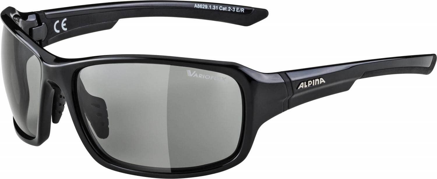 ALPINA LYRON V - Selbsttönende, Bruchfeste & Beschlagfreie Sport- & Fahrradbrille Mit 100% UV-Schutz Für Erwachsene, black, One Size