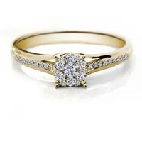 Adam & Eve Verlobungsring "AE25" Brillantring 585/- Gelbgold oder Weißgold 0,20 ct. (mit 31 Diamanten), inklusive Echtheitszertifikat - Gravur möglich goldfarben 56