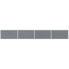 vidaXL Garten-Hochbeet verzinkter Stahl rechteckig 320 x 40 x 45 cm Grau 
