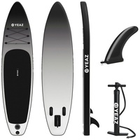 YEAZ Inflatable SUP-Board BLACK SANDS BEACH - EXOTRACE - sup board, Inflatable SUP Board, (Set), inkl. Zubehör wie Finne und Handpumpe grau