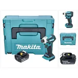 Makita DTD 172 G1J Akku Schlagschrauber 18 V 180 Nm 1/4" Brushless + 1x Akku 6,0 Ah + Makpac - ohne Ladegerät