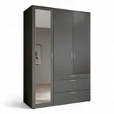 Stella Trading Drehtürenschrank VESALA 135 x 195 x 56 cm Graphit