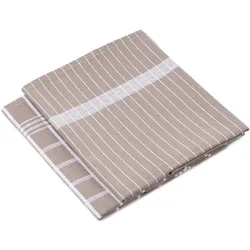 Geschirrtuch GÖZZE "Geschirrtücher, Des. 60056", grau (taupe), B:50cm L:70cm, Baumwolle, Polyester, Geschirrtücher, aus 100% recycelten Materialien