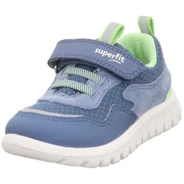 superfit Jungen Sport7 Mini Sneaker, Blau Hellgrün 8030, 21 EU Weit