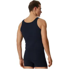 SCHIESSER Unterhemd 4er Pack - ärmellos, Cotton Essentials, Feinripp, Blau M